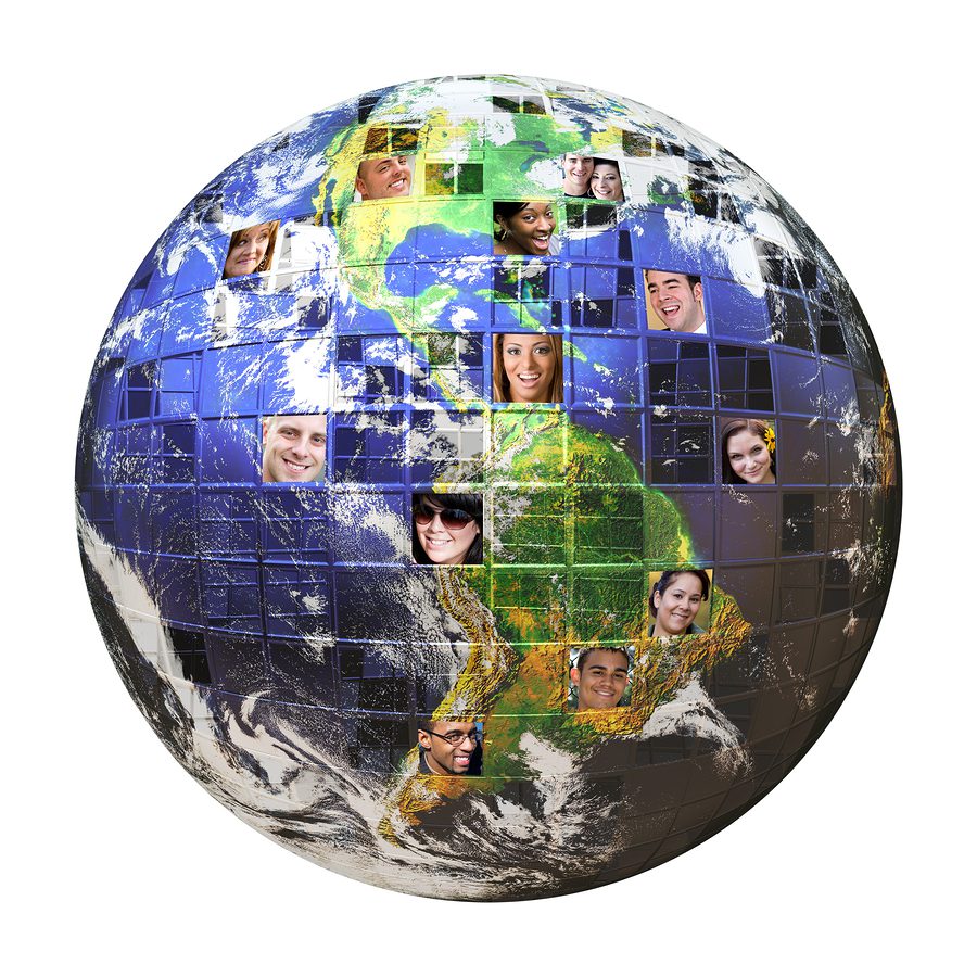 Earth global network of people